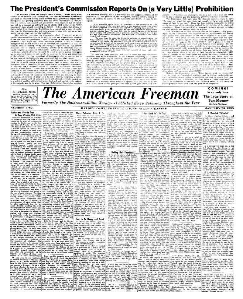 The American Freeman, Number 1782, Jan. 25, 1930.